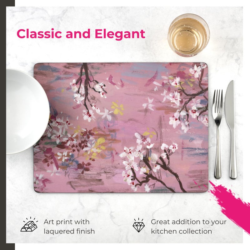 Pimpernel Blooming Dogwood Placemats, Set of 4 (15.7" x 11.7") â€“ Cork-Backed Rectangular Boards with Floral Artwork, Lacquered Surface, Heat & Stain Resistant Decorative Table Mats for Dining - Image 5